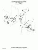 PUMP AND MOTOR PARTS Diagram and Parts List for WFW9451XW00  Whirlpool Washer