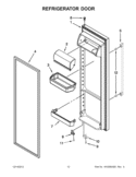 REFRIGERATOR DOOR Diagram and Parts List for ISF25D2XBM00  Whirlpool Refrigerator