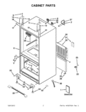 CABINET PARTS Diagram and Parts List for KBFS22EWBL7  KitchenAid Refrigerator