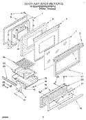 DOOR AND BROILER Diagram and Parts List for FGP357YW2  Whirlpool Range