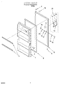 DOOR Diagram and Parts List for RV2099REW00  Roper Freezer