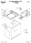 TOP AND CABINET PARTS Diagram and Parts List for LSQ9110PW1  Whirlpool Washer