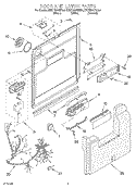 DOOR AND LATCH Diagram and Parts List for KUDR24SEWH4  KitchenAid Dishwasher