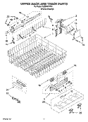 UPPER RACK AND TRACK PARTS Diagram and Parts List for KUDS03FTPA1  KitchenAid Dishwasher