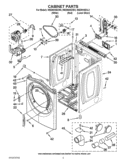 CABINET PARTS Diagram and Parts List for WED94HEXL2  Whirlpool Dryer