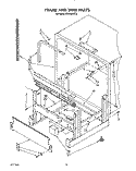 FRAME AND TANK Diagram and Parts List for KUDS220T3  KitchenAid Dishwasher