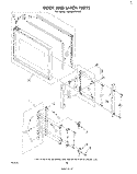 DOOR AND LATCH Diagram and Parts List for RM988PXLW0  Whirlpool Microwave Oven Combo