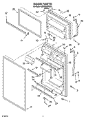 DOOR PARTS Diagram and Parts List for 5ET2WVKRQ00  Whirlpool Refrigerator