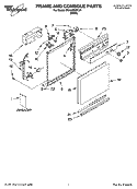 FRAME AND CONSOLE PARTS Diagram and Parts List for DU400SWKW1  Whirlpool Dishwasher
