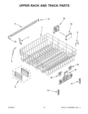 UPPER RACK AND TRACK PARTS Diagram and Parts List for KUDC10IBBL0  KitchenAid Dishwasher