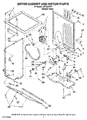 DRYER CABINET AND MOTOR PARTS Diagram and Parts List for MET3800TW1  Maytag Washer Dryer Combo