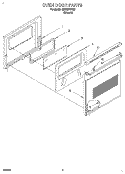 OVEN DOOR, OPTIONAL Diagram and Parts List for RB220PXYB2  Whirlpool Wall Oven
