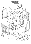 CHASSIS PARTS Diagram and Parts List for IES355RQ0  Inglis Range