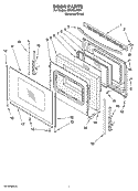 DOOR PARTS Diagram and Parts List for SF272LXTD1  Whirlpool Range