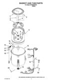 BASKET AND TUB PARTS Diagram and Parts List for WTW5640XW3  Whirlpool Washer
