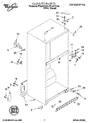 CABINET Diagram and Parts List for ET18JKXDW03  Whirlpool Refrigerator