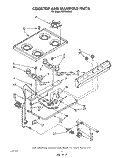 COOKTOP AND MANIFOLD, LIT/OPTIONAL Diagram and Parts List for FGP310VW5  Roper Range