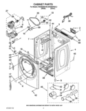 CABINET PARTS Diagram and Parts List for WGD95HEXL2  Whirlpool Dryer