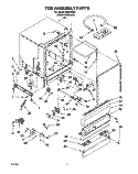 TUB ASSEMBLY, LIT/OPTIONAL Diagram and Parts List for WU5750B1  Roper Dishwasher