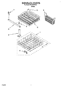 DISHRACK Diagram and Parts List for DU840SWKX0  Whirlpool Dishwasher