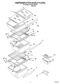 REFRIGERATOR SHELF Diagram and Parts List for 4YED7FHQKT00  Whirlpool Refrigerator
