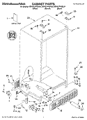 CABINET, LITERATURE Diagram and Parts List for KSRG27FKWH04  KitchenAid Refrigerator