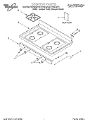 COOKTOP, LITERATURE Diagram and Parts List for SF362BEGQ6  Whirlpool Range