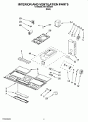 INTERIOR AND VENTILATION PARTS Diagram and Parts List for MH1160XSB4  Whirlpool Microwave