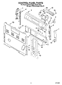 CONTROL PANEL PARTS Diagram and Parts List for GR458LXMT0  Whirlpool Range