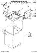 TOP AND CABINET PARTS Diagram and Parts List for 7MLSR8534PW1  Whirlpool Washer