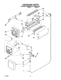 ICE MAKER Diagram and Parts List for ET8MTMXKQ00  Whirlpool Refrigerator