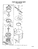 PUMP AND MOTOR Diagram and Parts List for DU4500XR1  Whirlpool Dishwasher