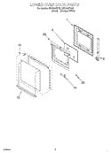 LOWER OVEN DOOR Diagram and Parts List for RBD305PDB8  Whirlpool Wall Oven