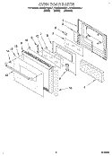 OVEN DOOR Diagram and Parts List for KEMS378BWH1  KitchenAid Wall Oven
