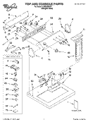TOP AND CONSOLE, LITERATURE Diagram and Parts List for LGB6200KQ1  Whirlpool Dryer
