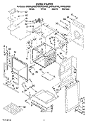 OVEN PARTS Diagram and Parts List for GW395LEPQ05  Whirlpool Range