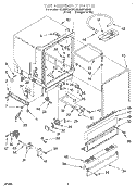 TUB ASSEMBLY Diagram and Parts List for DU840CWDQ5  Whirlpool Dishwasher