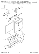 DOOR AND PANEL PARTS Diagram and Parts List for KUDP01FLWH6  KitchenAid Dishwasher