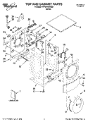 TOP AND CABINET PARTS Diagram and Parts List for WFW9200SQ02  Whirlpool Washer