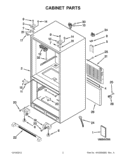 CABINET PARTS Diagram and Parts List for GX5FHTXVB08  Whirlpool Refrigerator