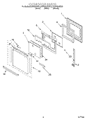 OVEN DOOR Diagram and Parts List for KEBS207DWH8  KitchenAid Wall Oven