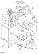 LINER Diagram and Parts List for RT18DKXJW00  Roper Refrigerator