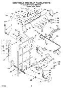CONTROLS AND REAR PANEL Diagram and Parts List for GSQ9612KQ2  Whirlpool Washer