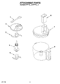 ATTACHMENT PARTS Diagram and Parts List for 4KFP710WH2  KitchenAid Food Processor
