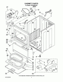 CABINET PARTS Diagram and Parts List for WGD5600XW0  Whirlpool Dryer