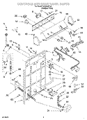 CONTROLS AND REAR PANEL Diagram and Parts List for RAS8445KQ0  Roper Washer