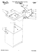 TOP AND CABINET Diagram and Parts List for LSR5232DW0  Whirlpool Washer