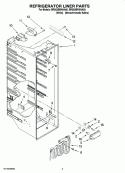 REFRIGERATOR LINER PARTS Diagram and Parts List for BRS62BRANA00  Whirlpool Refrigerator