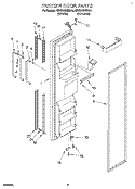 FREEZER DOOR Diagram and Parts List for RS25AWXBW00  Roper Refrigerator