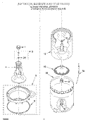 AGITATOR, BASKET AND TUB Diagram and Parts List for LSR6132HZ0  Whirlpool Washer